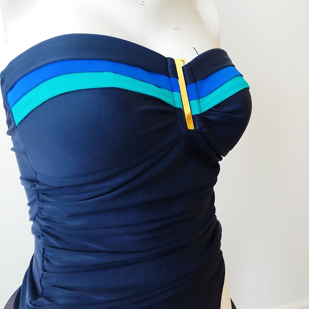 Retro Strapless Swimsuit Size 8